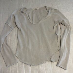 We The Free Light Gray Textured Top
